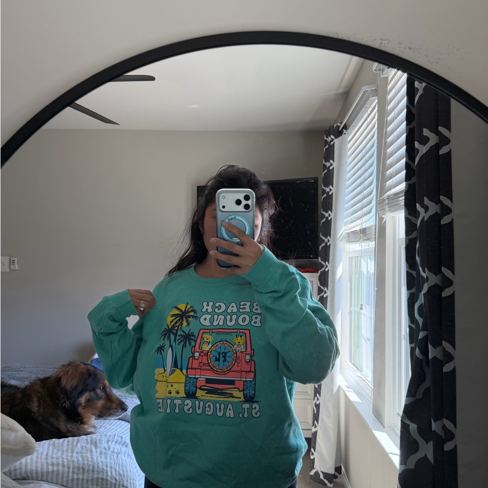 Teal Beach Bound Graphic Sweatshirt